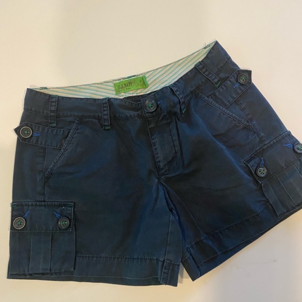 OLD NAVY LOW WAIST CARGO STYLE SHORTS SIZE 4 NAVY BLUE